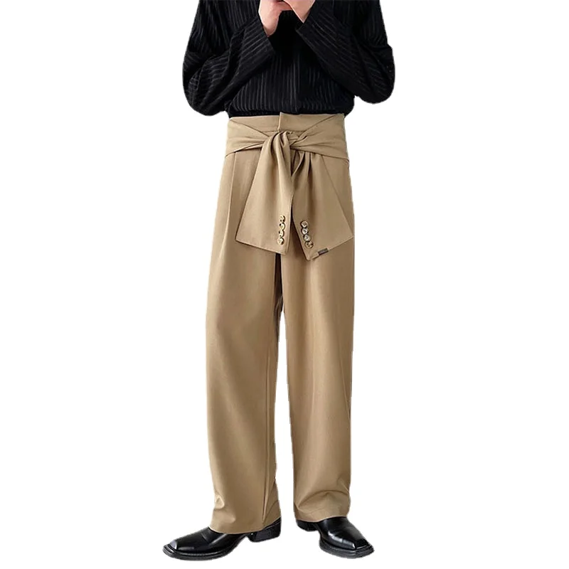 

Man Harajuku Korean Streetwear Trend Fashion Suit Pants Long Trousers Men Sets Pants Removable Waist Sleeve Vintage Casual Pant