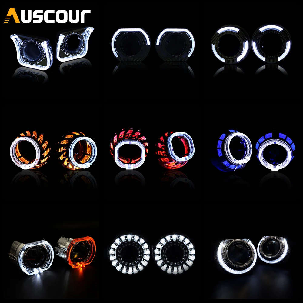 Биксеноновая линза для проектора 3 0 дюйма DRL Led дневные ходовые ангельские глазки