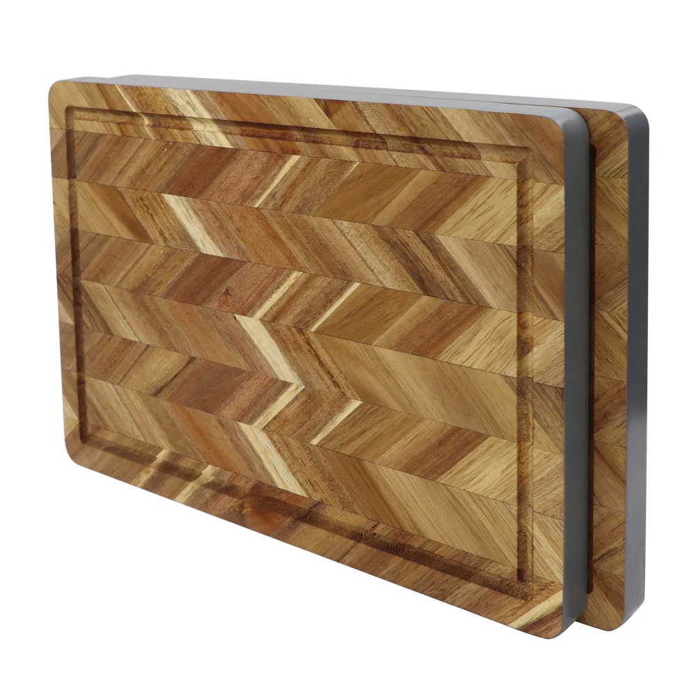 Jaswehome New Acacia Wood Cutting Board With Juice Groove Rectangle End Grain Chopping Serving Boards Kitchen Butcher Block | Дом и сад