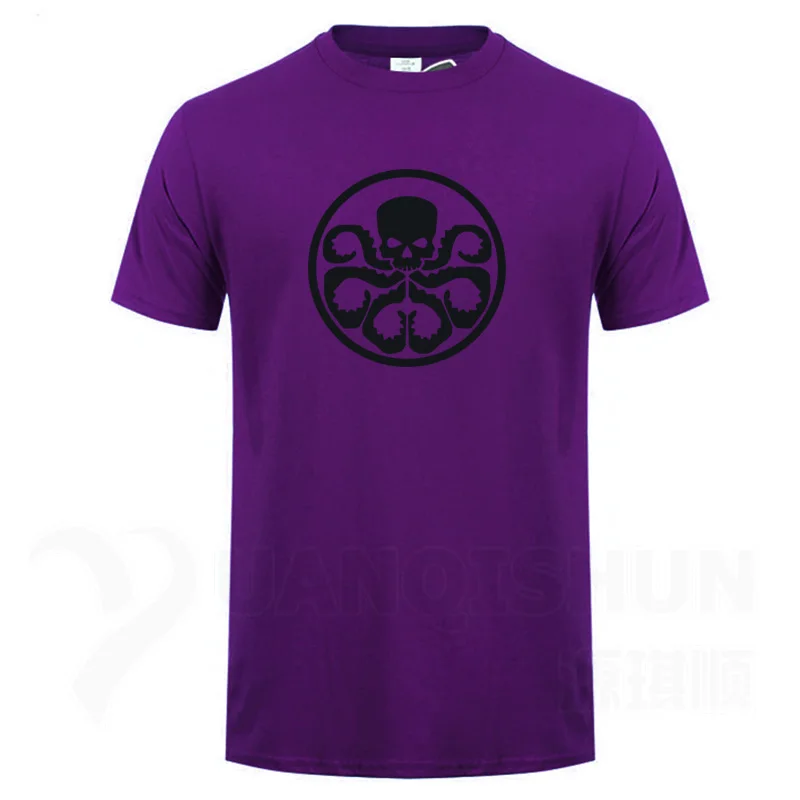 Purple 2 YUANQISHUN брендовая футболка, хит, стильная футболка с принтом черепа, 16 цветов, чистый хлопок, трендовая Мужская Футболка, большой размер, XS-3XL, топы, футболки - Цвет: Purple 2