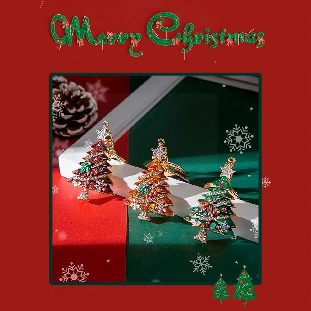 

Новинка 2021, брелок с подвеской в виде рождественской елки, кольцо для ключей, женский подарок на Рождество, аксессуары для украшения, 2022, бре...