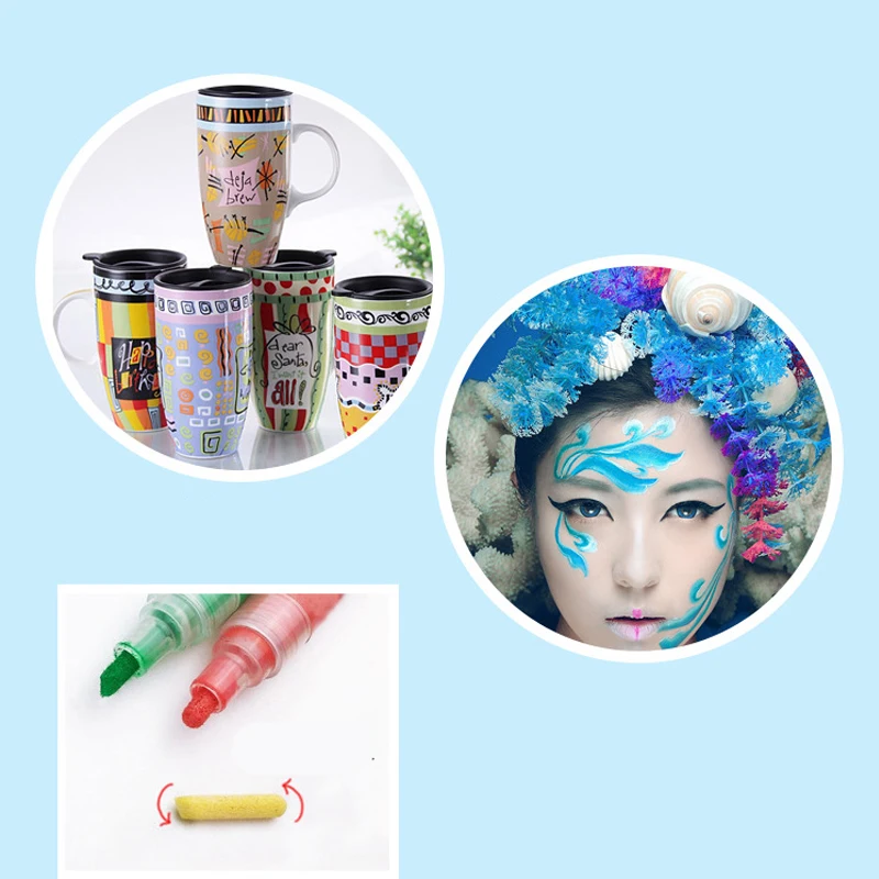 

12 Colors 3mm High Quality Metal Marker Marking Art Waterproof Paint Pen For Body Painting Ceramic Stone Paper Glass