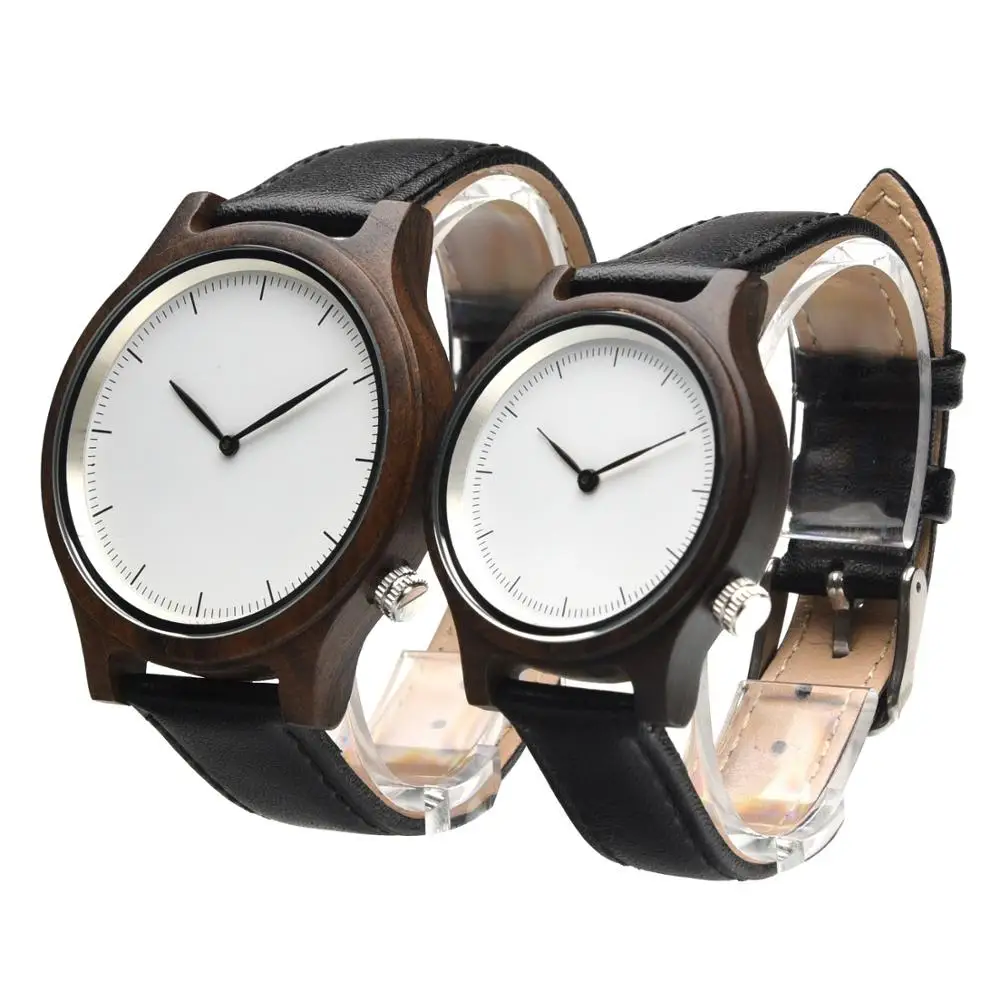 Деревянные часы для пар с гравировкой деревянного кожаного ремешка лучший