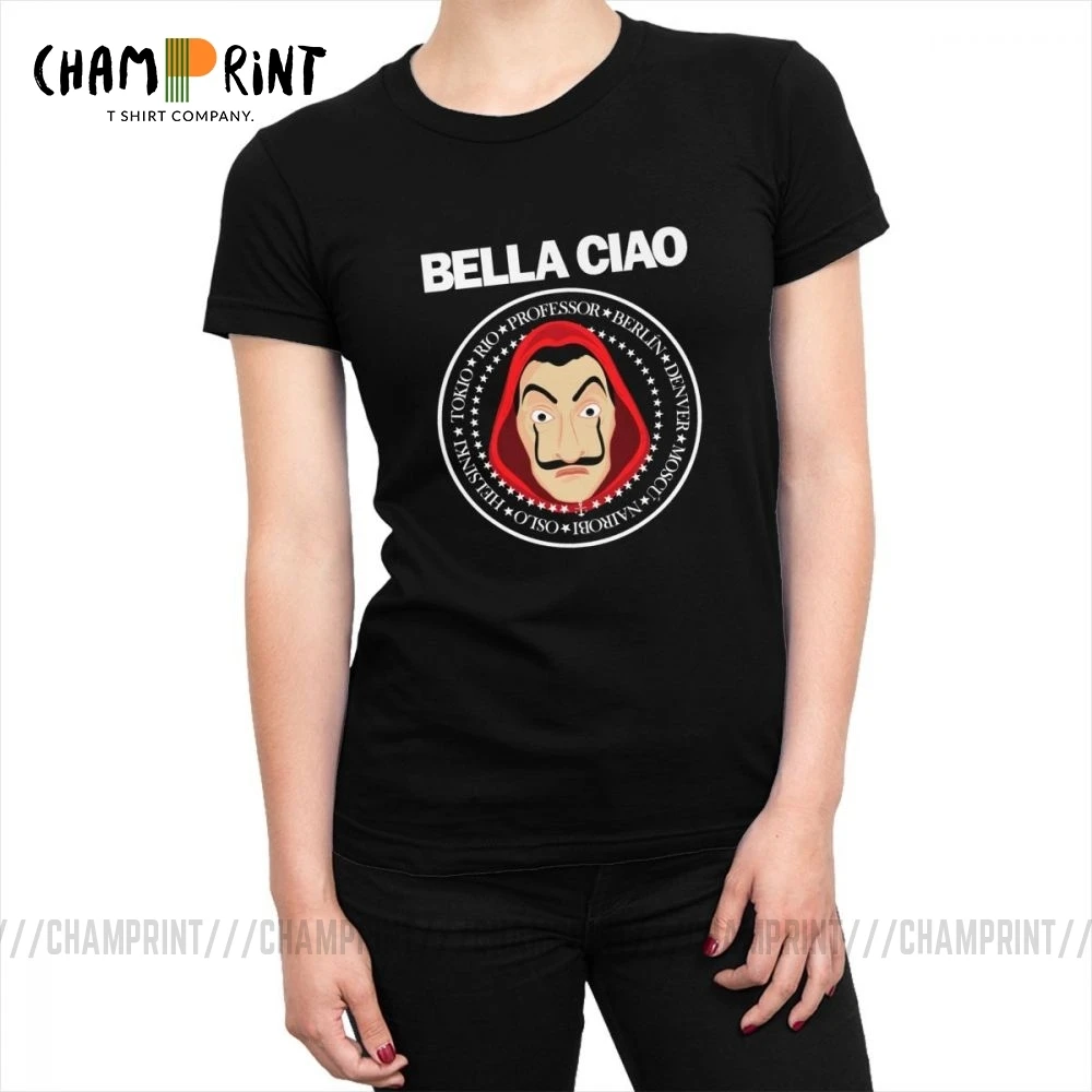 

La Casa De Papel T-shirts Women's Gothic Cotton T Shirt Vogue Short Sleeve Tops Tees O Neck Female Clothing Plus Size