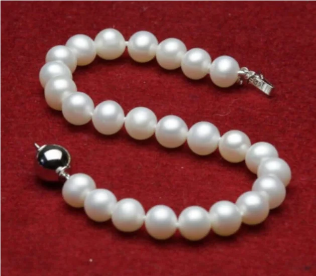 Новинка 7-8 мм натуральный белый пресноводный жемчужный браслет Akoya 7 5 &quotH0 + 01 |