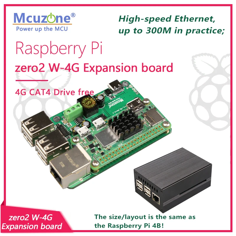 Raspberry Pi  zero2 W-4G Expansion board RS485 USB zero2 W to RPI 4B 4G LTE CAT4