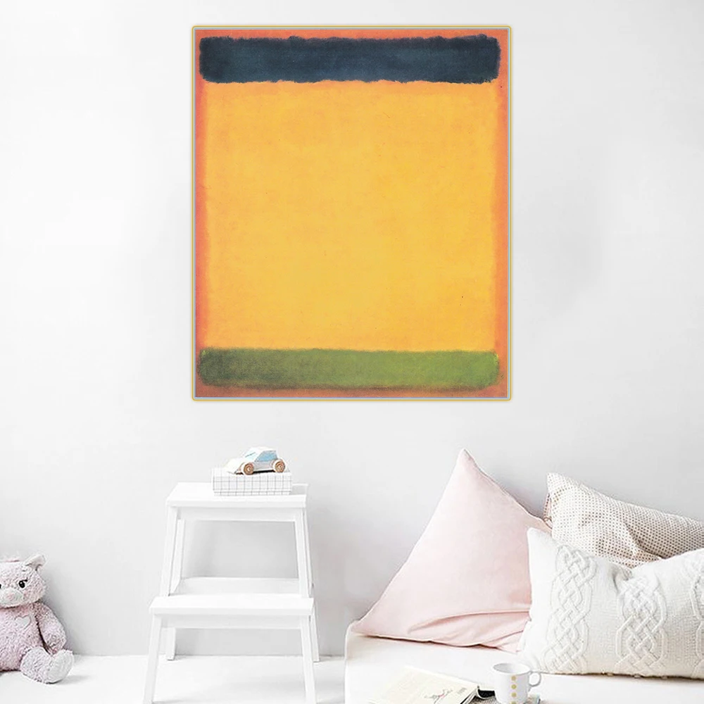 

Citon Mark Rothko《United Blue yellow green on red,1954》Canvas Oil Painting Poster Picture Wall Decor Home interior Decoration