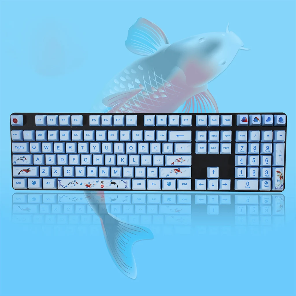 

1 Set Replaceable OEM PBT 108 Keycaps Dye-sublimation Keycap Mechanical Keyboard 634A
