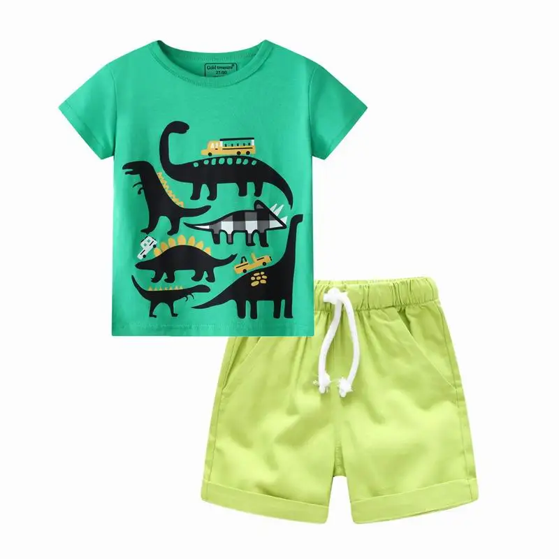 

Комплект одежды для мальчиков, рубашка + штаны, с динозавром