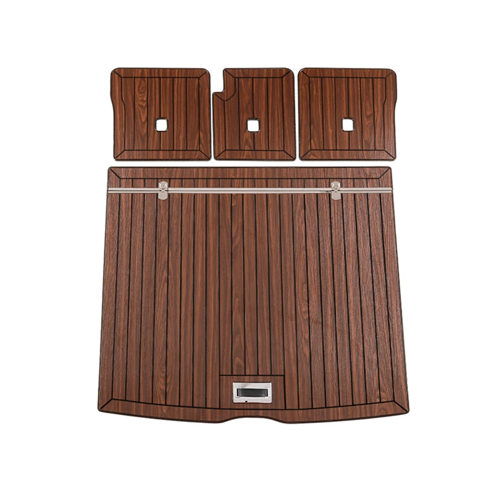 

For Mercedes-Benz GLE W167 2019 2020 Car Accessories Trunk Mats Cargo Liner Set Synthetic Wood Tray Wooden Pad Boot Mat Carpets