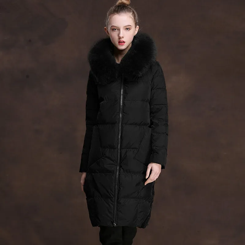 Длинная женская куртка на пуху теплое зимнее пальто женские куртки большая парка
