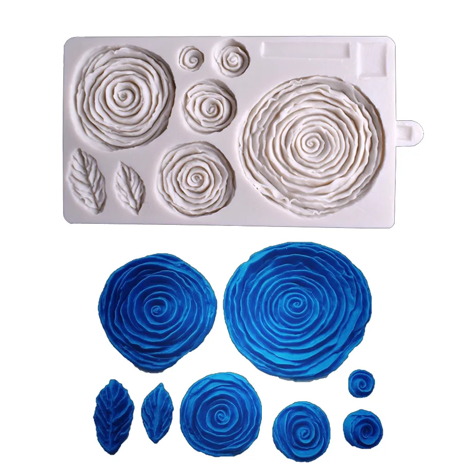 

Rose Flower Silicone Mold Chocolate Dessert Lace Decoration Supplies DIY Cake Pastry Fudge Mold Resin Kitchen Baking Tools AD245