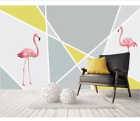 xue su custom wallpaper mural simple nordic abstract space flamingo bedroom living room tv background wall