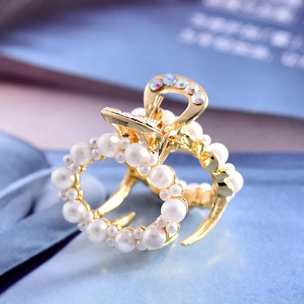 1 шт. роскошные стразы с жемчугом металлические шпильки для волос крабами заколки