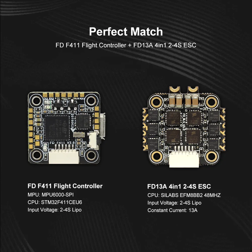 HGLRC FD413 стек 16x16 2-4S F411 Контроллер полета 13A BLS 4в1 ESC для FPV гоночного дрона