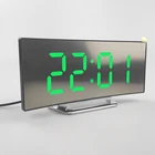 Часы-Будильник зеркальные настольные, светодиодсветодиодный цифровые украшения для спальни, будильник с функцией повтора