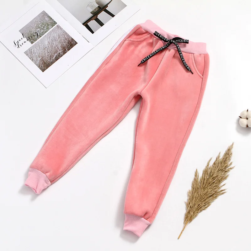 Осенне-зимние брюки для мальчиков и девочек бархатные детские плотная