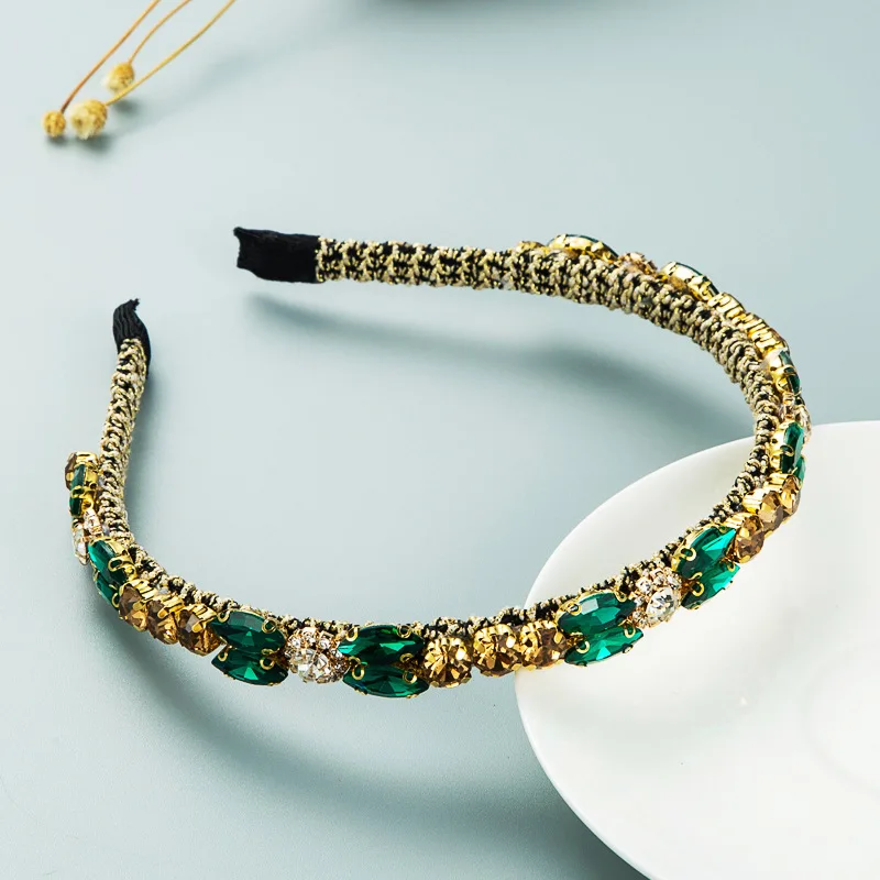 Роскошная повязка на голову в стиле барокко со стразами модные аксессуары для