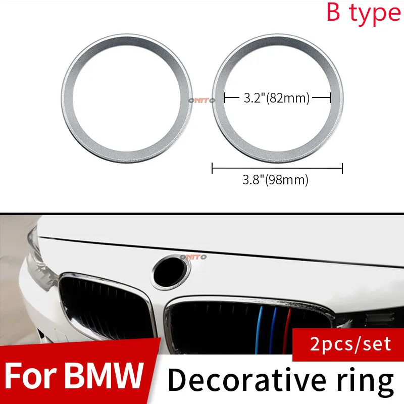 

Car Styling 82mm/98mm 74mm/90mm Front Hood Rear Trunk Boot Emblem Rings Sticker Covers Decal For E60 E90 F10 F30 F15 E91
