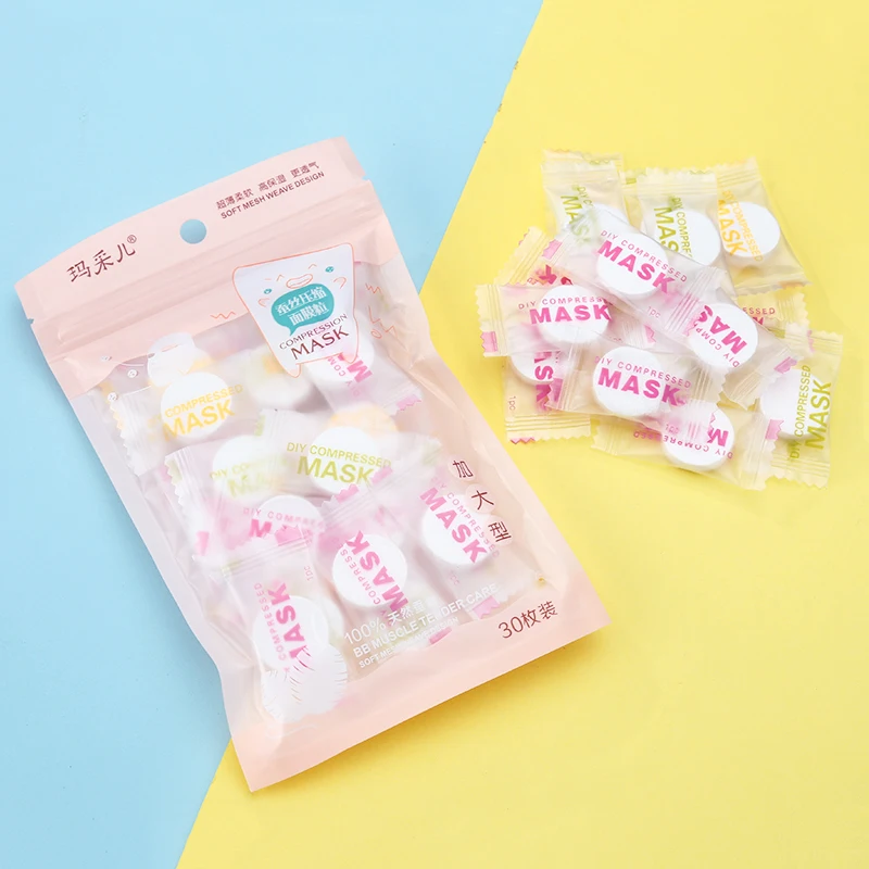 30 шт. шелковые маски для лица одноразовые компрессионные Ночные против морщин
