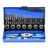32pcsset professional tap die set sheet metal hand tools for straight accurate thread cutting storage case cutter tap