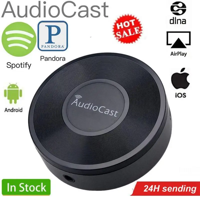 Беспроводной музыкальный стример AudioCast, Wifi музыкальный приемник, многокомнатный звуковой стример, Spotify Airplay, переходник DLNA для музыки и динамика