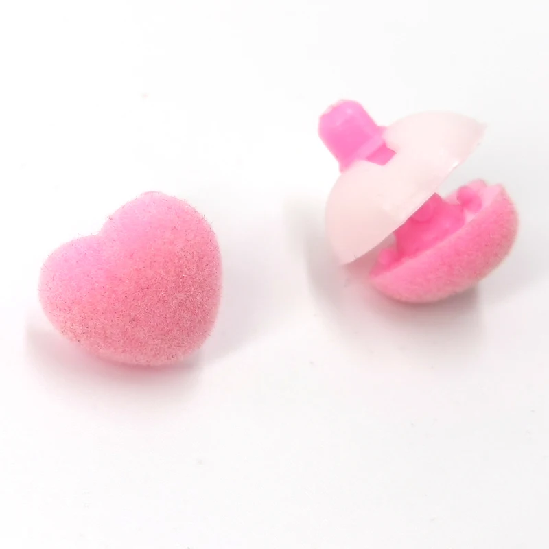 

30pcs 15mm Heart Pink Flocking Nose/Velvet Safety Nose