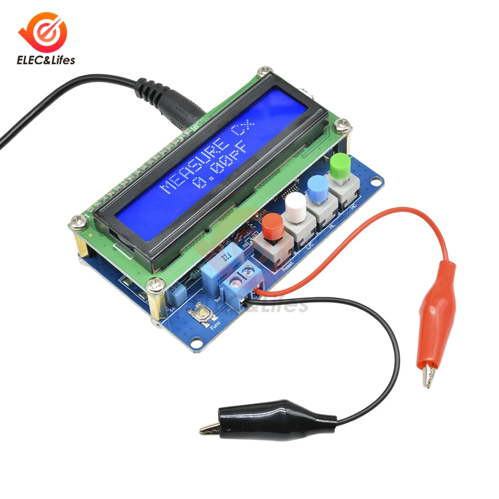 LCD Backlight Digital Capacitance meter Capacitor inductance TESTER LC100-A Meter 1pF-100mF 1uH-100H + Crocodile Clip Test wire |