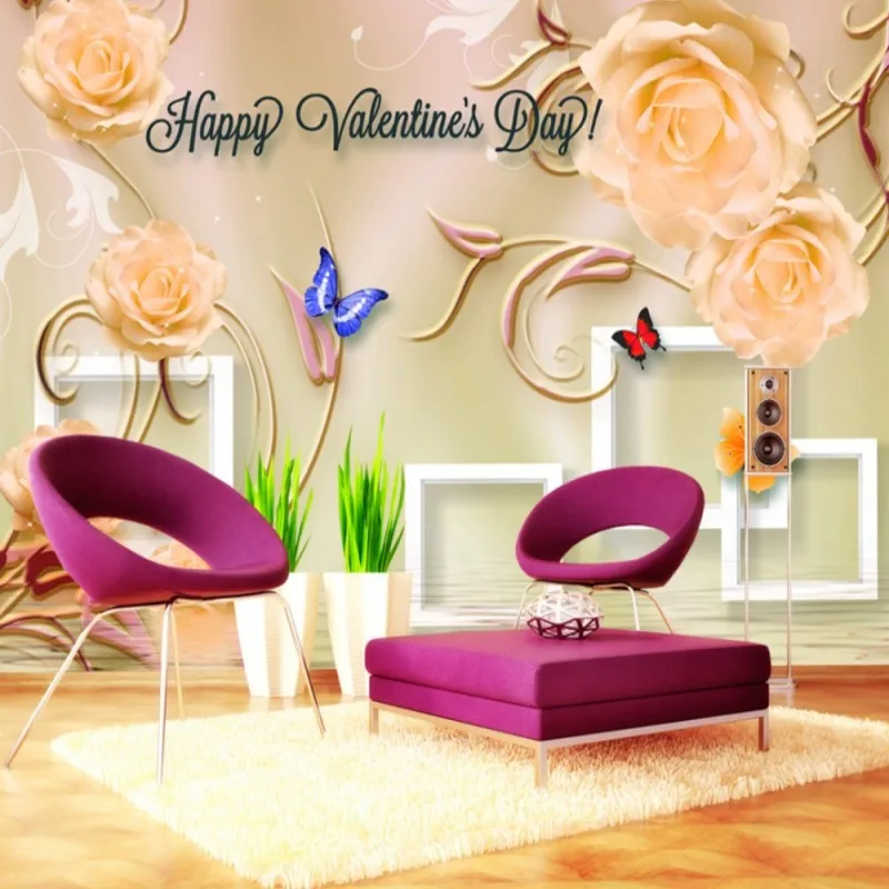 

Dropship Custom Wallpaper Flowers Dream Rose Beautiful Silk Living Room Wall Paper Waterproof Wallpaper Papel Mural Infantil