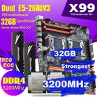 Материнская плата Atermiter Dual X99 + процессор Intel XEON E5 2011 V3 * 2 + Оперативная память 2*16 Гб DDR4 2680 МГц