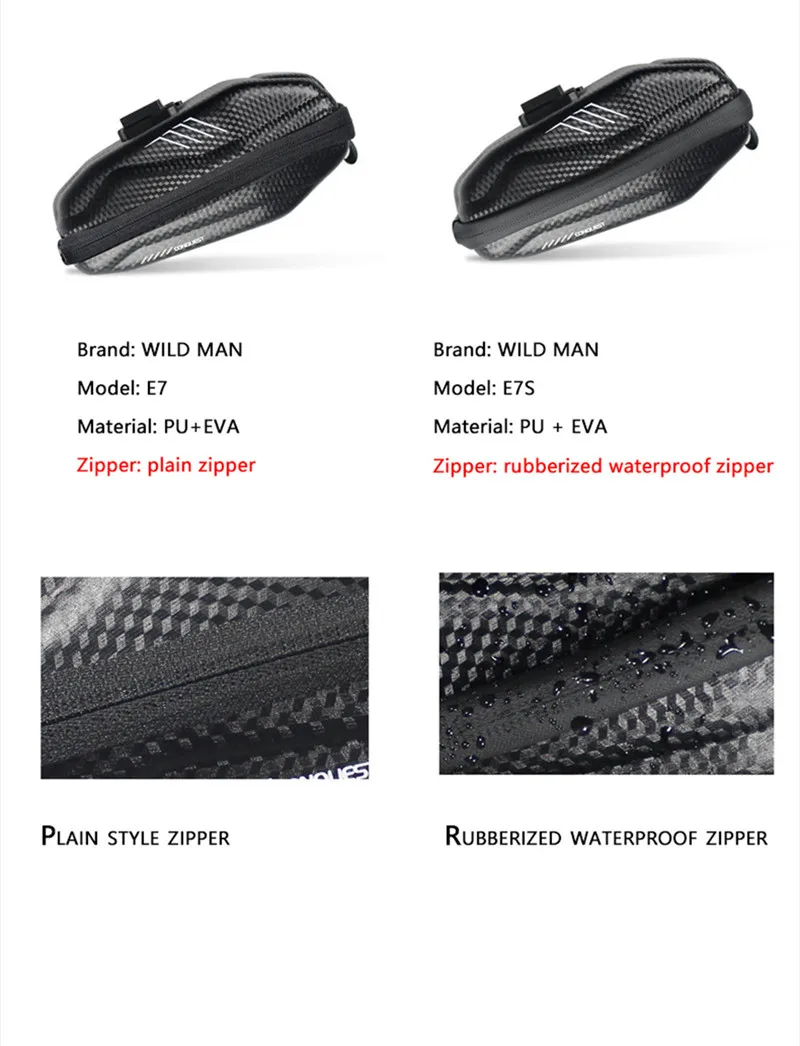 Wild Man EVA жесткий чехол 0.8л велосипедная сумка для заднего сиденья седла