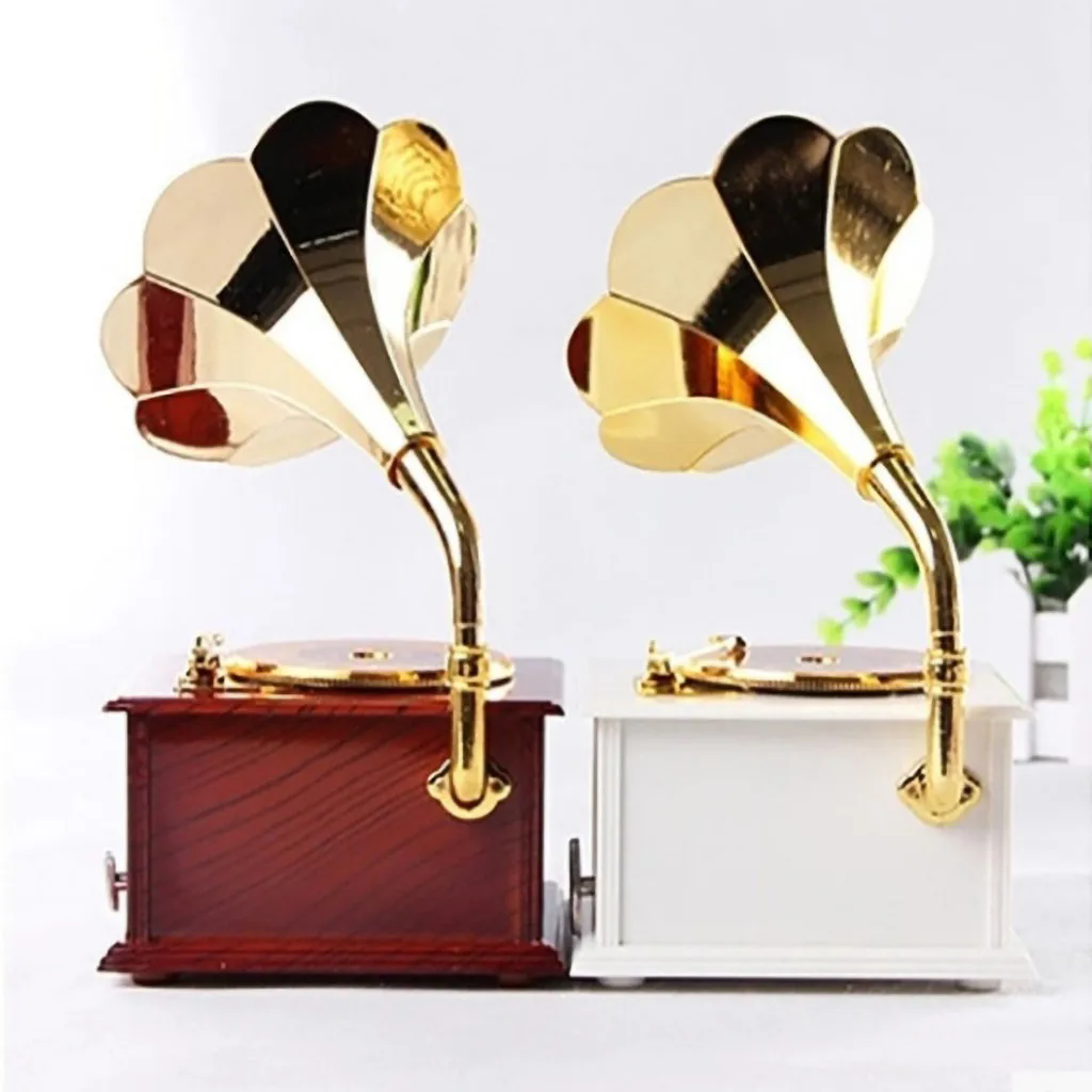 Античный классический ретро Граммофон Музыкальная Шкатулка украшение дома