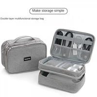 27 5219cm digital accessories usb cable storage bag electronic organizer bag gadget pouch ipad earphone charger 3 layer case