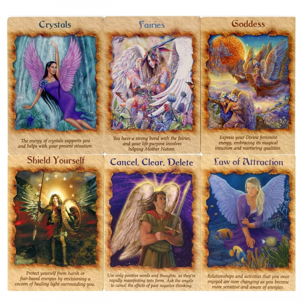 

44pcs Tarot Cards Deck Game English Version Angel Therapy Oracle Tarot For Fun Game Playing Card Table Games Entertainment