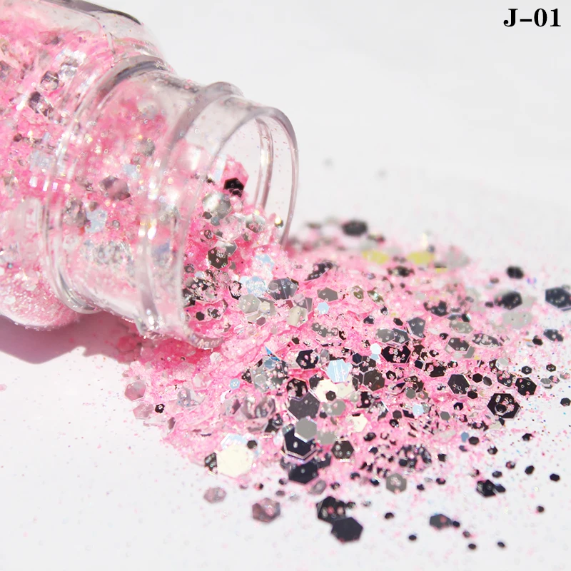 3D зеркальный серебряный дизайн ногтей Русалка блёстки шестиугольные блестки