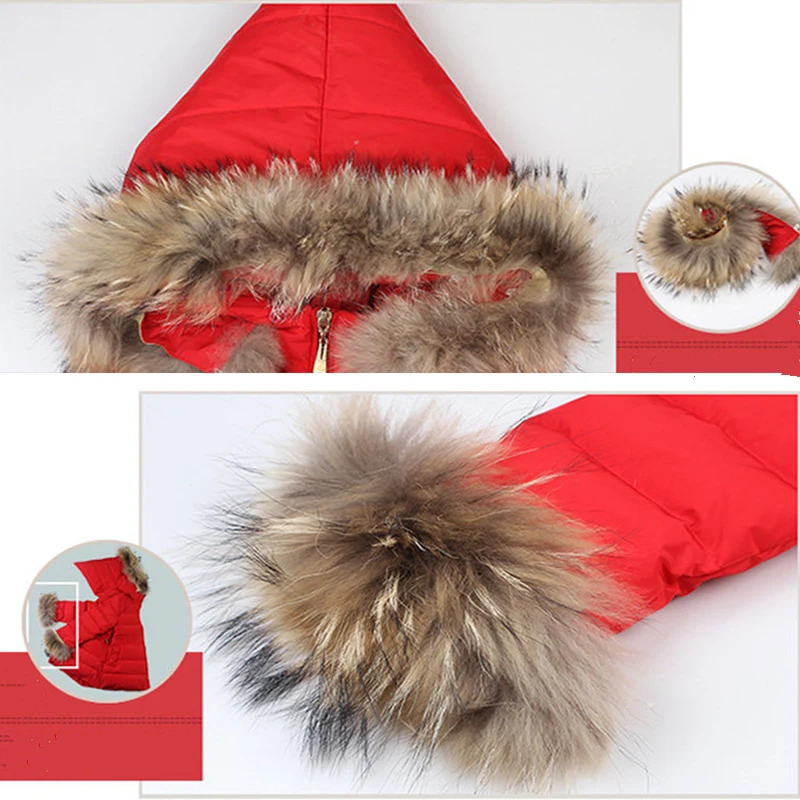 

Warm 100% Down Jacket Fur Collar Baby Girl Winter Hooded Jacket Children Outerwear Windproof Teenage Girls Coats For 4-13 Years