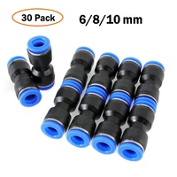 30pack 6810mm trachea connector set pneumatic fittings straight push plastic connector pu plastic air water hose tube gas