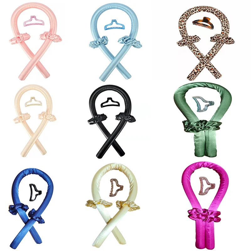 

Slik Satin Heatless Hair Curler Headband for Women Hair Wrap Curling Ribbon Girls Scrunchies Headwear Hair Accessories curl bar