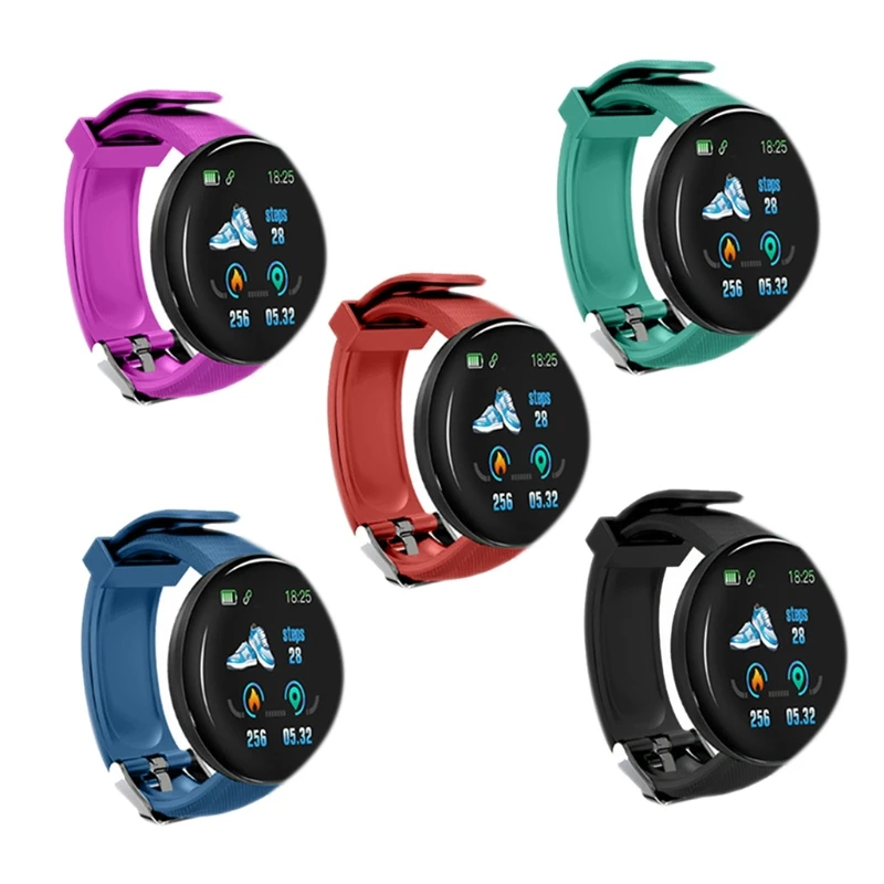 

W3JD Cross-Border New Product D18 round Screen Smart Bracelet Color Screen Sleep Monitoring Waterproof Record Number of Steps