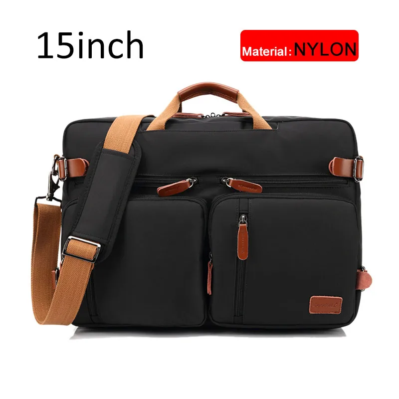 Black nylon 15 inch 17 дюймов трансформируемый портфель, мужская деловая сумка, сумка-мессенджер, повседневная сумка для ноутбука, многофункциональные дорожные сумки для мужчин, большие XA161ZC - Цвет: Black nylon 15 inch
