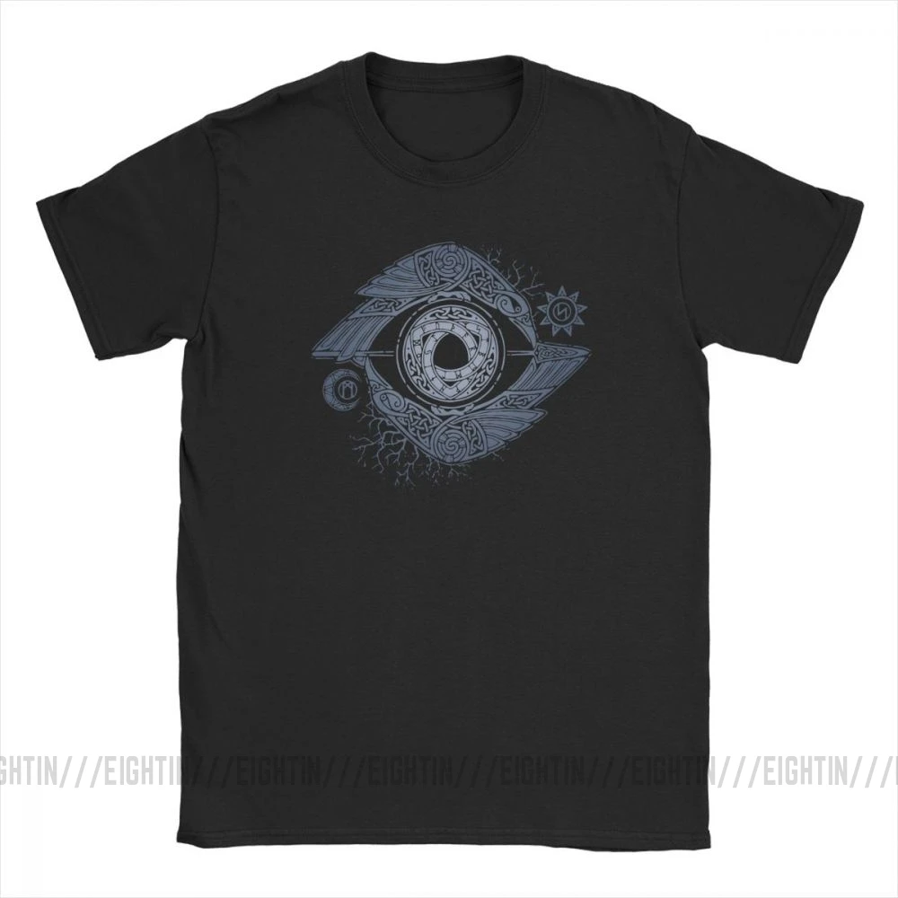 Футболка викингов футболки Odin's Eye Valhalla для мужчин Забавные с коротким рукавом и