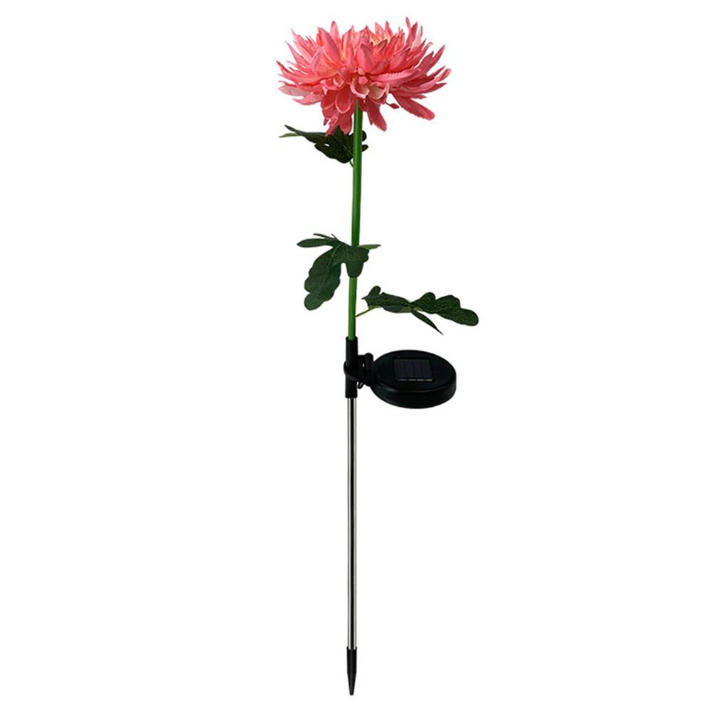 

2pcs Garden Road Path Decorative Lighting Solar Lawn Stake Simulation Chrysanthemum Light Home Garden Decoration Lamp