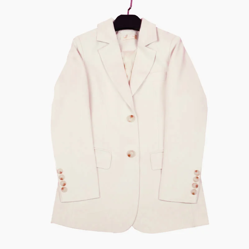 Женский однобортный офисный Блейзер пиджак в Корейском стиле с длинным рукавом