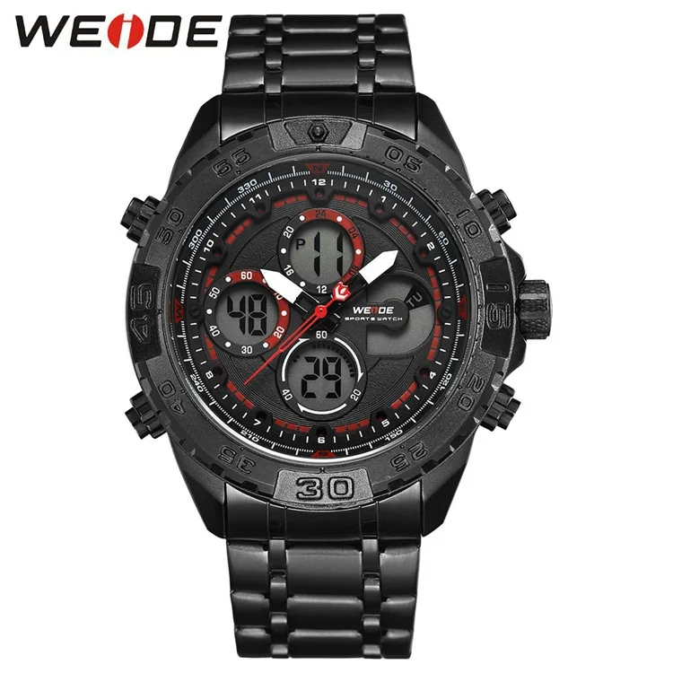 

WEIDEWH6909 Men's Electronic Double Display Watch Japan Movement Steel Belt Outdoor Sports Men's Watch