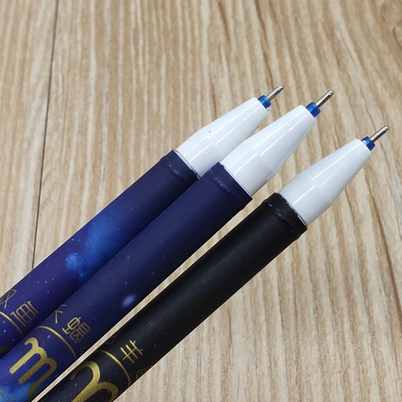 

12Pcs/Lot 12 Constellations Gel Pens 0.5mm Erasable Pen Canetas Gel Black Blue Ink Boligrafo Borrable Student Stationery Stylo