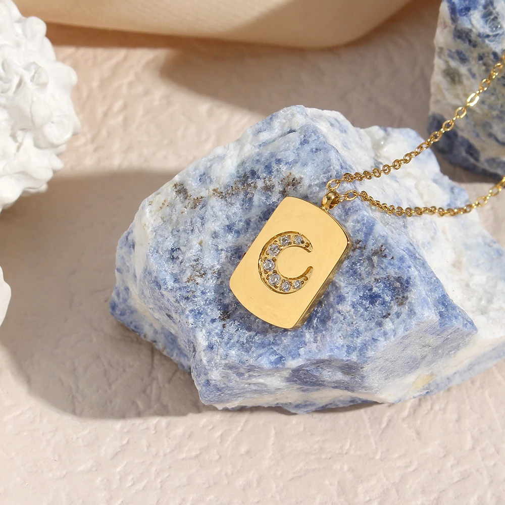 

2022 New Women's Jewelry On the Neck18K Gold Plated Stainless Steel Necklace Crystal Moon Tarot Necklaces Tarnish Free Jewelry