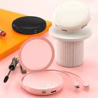 20000mah mini power bank with micro usb type c cable 22 5w fast charger makeup mirror powerbank external battery pack power bank