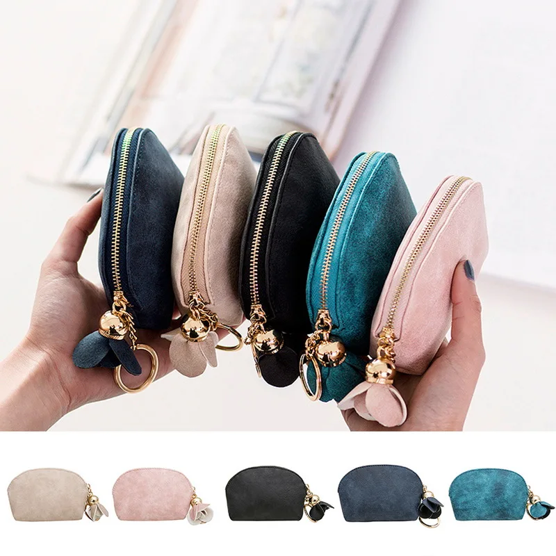

2021 New Female Cute Purse Short Fashion Ornament Casual PU Leather Card Holder Zipper Simple Wallet For Women High-quality