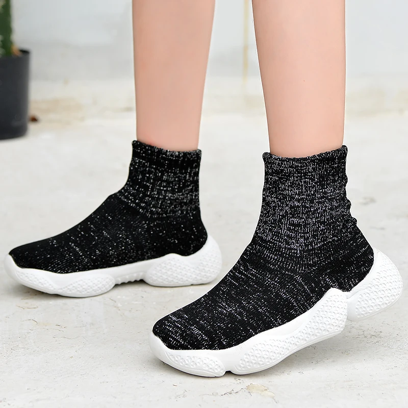 

Children Casual Shoes Boys Girls Sneakers Child High Elastic Foot Wrapping Snow Boots Kids Knitted Socks Shoes