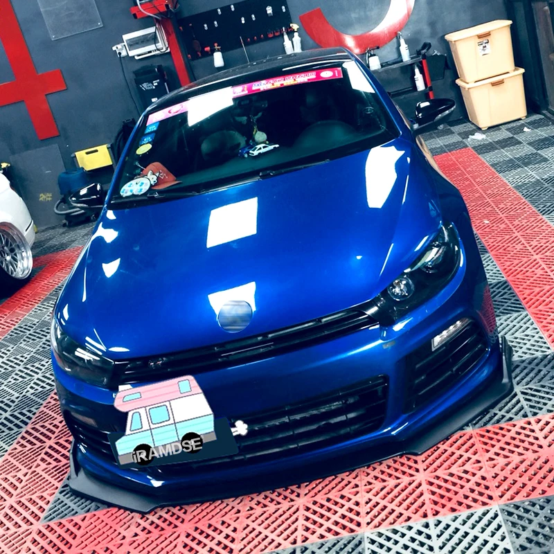 

Front Bumper Spoiler Protector Plate Lip Splitter Body Kit Carbon Surface Decorative Strip Shovel For VW Scirocco R 2009 - 2015